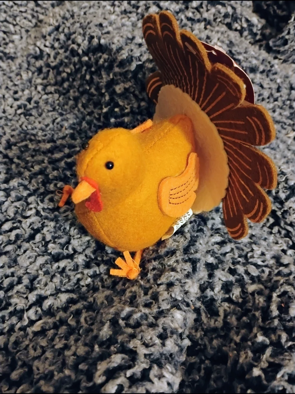 Felt Decorative Turkey Figurine - Mustard & Brown